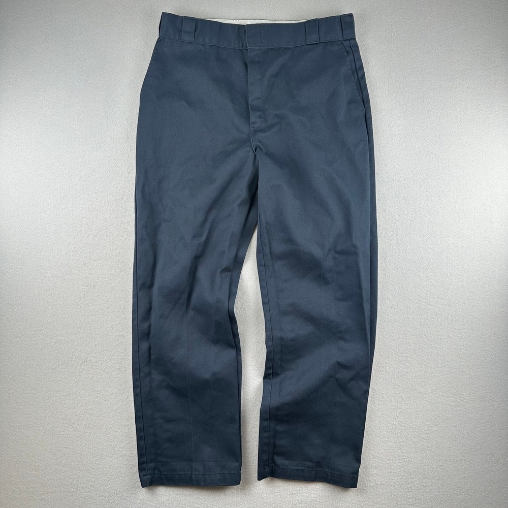 Dickies 874 Original Fit Pants Mens 32x32 Navy Blue Straight Leg Workwear Twill